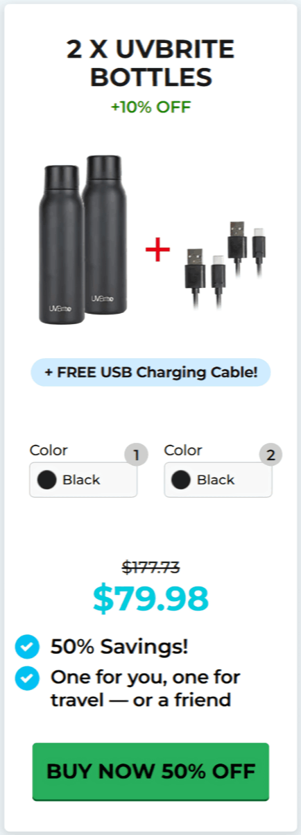 UVBrite Smart Bottle offer price 